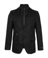 Karl Lagerfeld Striped Single-breasted Suit Jacket In Black