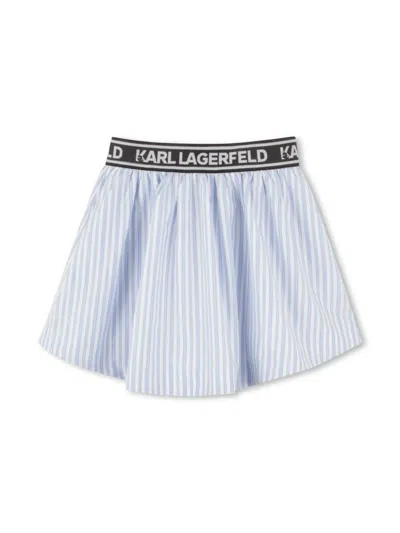 Karl Lagerfeld Kids' Striped Skirt In White