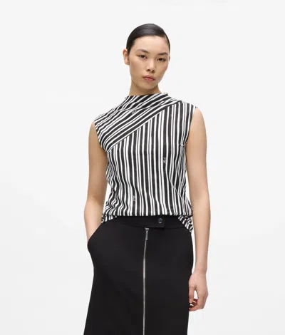 Karl Lagerfeld Striped Tank Top In Multi