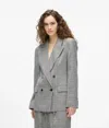 Karl Lagerfeld Structured Checked Blazer In Gray