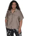 Karl Lagerfeld Stud-embellished Button-front Shirt In Gray