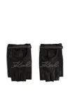 Karl Lagerfeld Stud-embellished Fingerless Gloves In Black