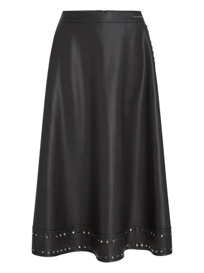 Karl Lagerfeld Stud-embellished Midi Skirt In Black