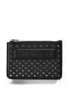 Karl Lagerfeld Stud-embellished Wallet In Black