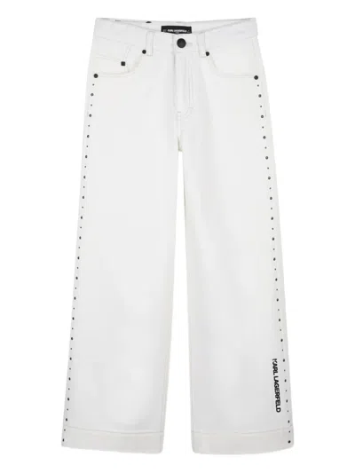 Karl Lagerfeld Kids' Stud Trousers In White