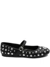 Karl Lagerfeld Studded Ballerina Shoes In Black