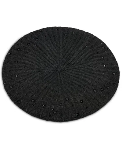 Karl Lagerfeld Studded Beret Hat In Black