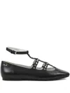 Karl Lagerfeld Studded Caged Ballet Flats In Black