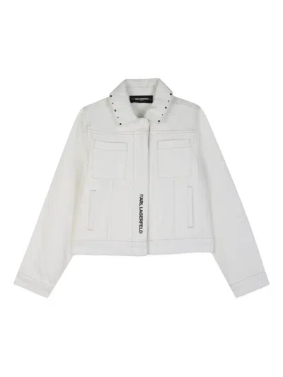 Karl Lagerfeld Kids' Studded Jacket In White