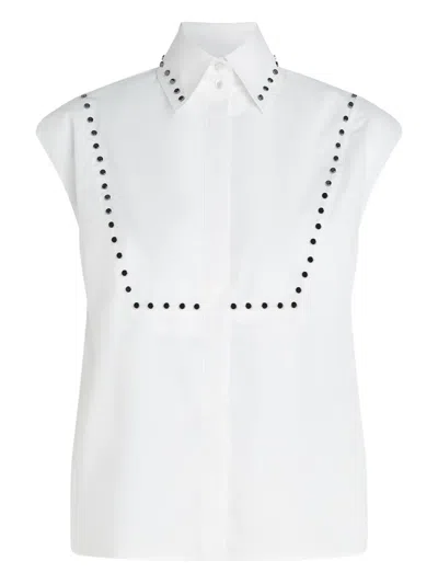 Karl Lagerfeld Studded Poplin Shirt In White