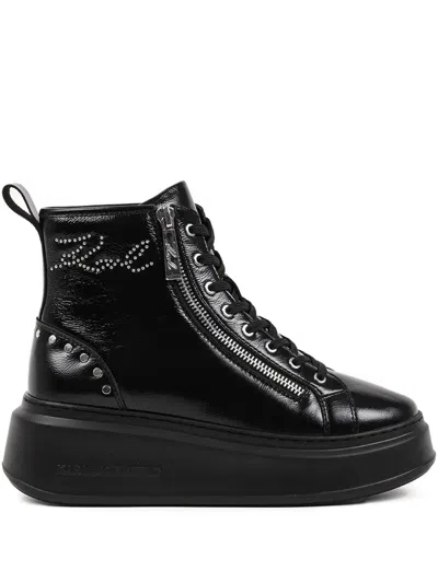 Karl Lagerfeld Studded Sneakers In Black