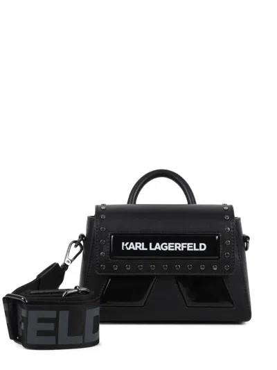 Karl Lagerfeld Kids' Studded Top-handle Tote Bag In Black