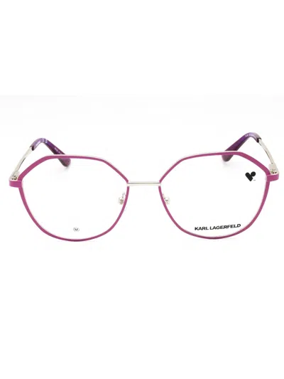 Karl Lagerfeld Stylish Round Metal Women's Eyeglasses In Gray
