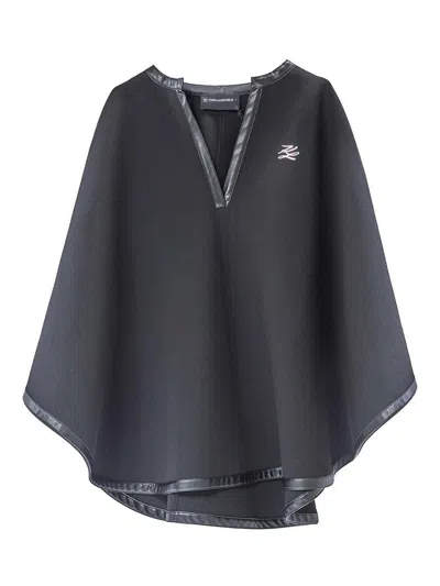 Karl Lagerfeld Fashion Sweatshirt Cape In Black