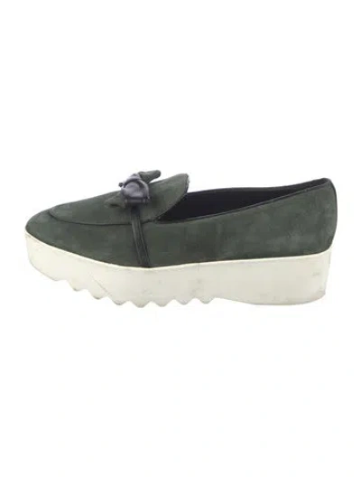 Pre-owned Karl Lagerfeld Suede Loafers In Green