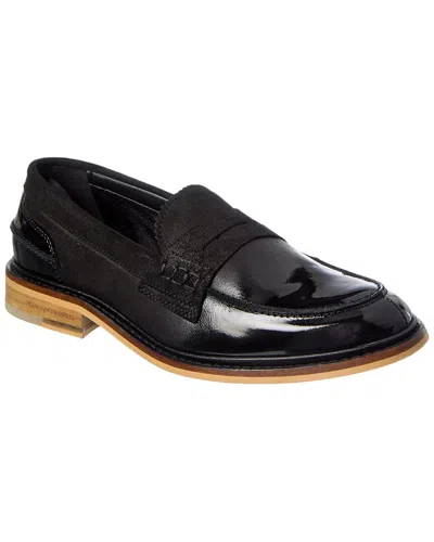Karl Lagerfeld Suede Penny Loafer In Black