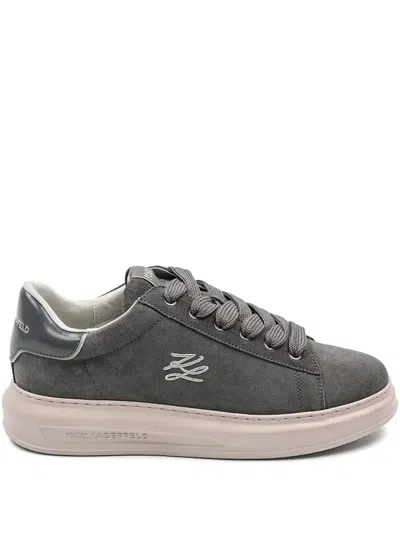 Karl Lagerfeld Suede Sneakers In Grey