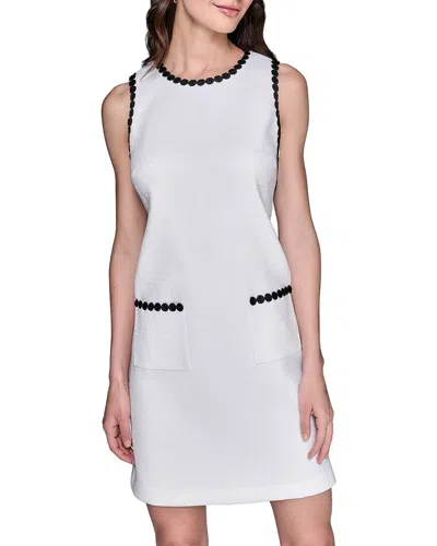 Karl Lagerfeld Summer Tweed Shift Dress In Animal Print
