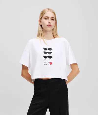 Karl Lagerfeld Sunglasses Boxy T-shirt In White