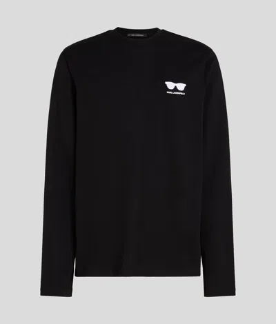 Karl Lagerfeld Sunglasses Long-sleeved T-shirt In Black