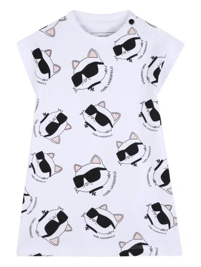 Karl Lagerfeld Babies' Sunglasses Print Dress In White