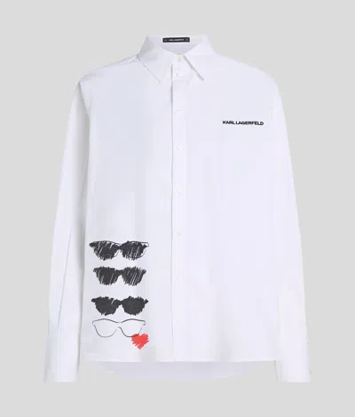 Karl Lagerfeld Sunglasses Print Shirt In White
