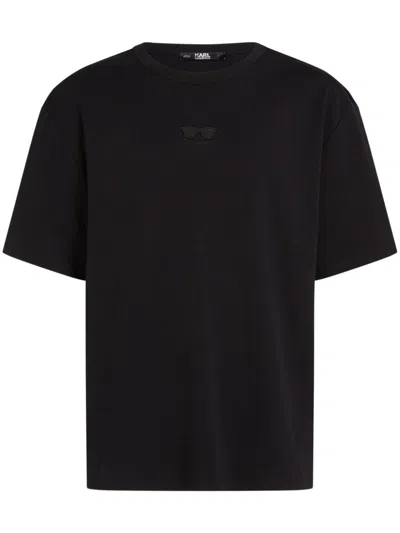 Karl Lagerfeld Sunglasses-print T-shirt In Black