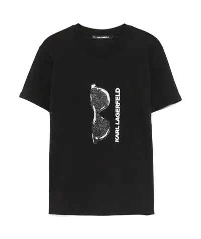 Karl Lagerfeld Sunglasses Print T-shirt In Black