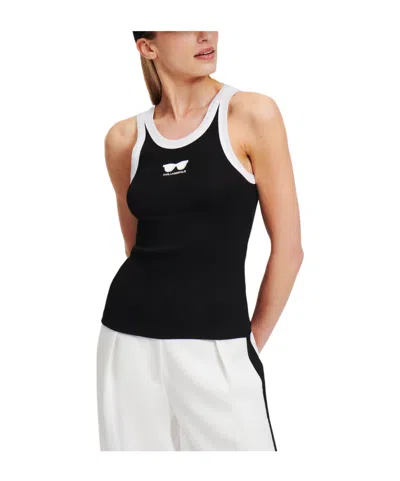 Karl Lagerfeld Sunglasses Tank Top In Black