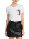 KARL LAGERFELD SUNGLASSES WOMENS EMBELLISHED COTTON GRAPHIC T-SHIRT