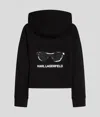 Karl Lagerfeld Sunglasses Zip-up Hoodie In Black
