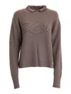 Shop Karl Lagerfeld Suéter Cuello Redondo - Beis