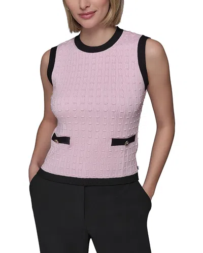 Karl Lagerfeld Sweater Vest In Parfait Pink