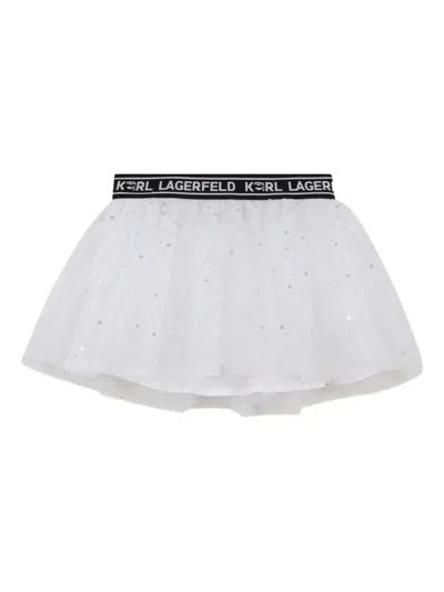 Karl Lagerfeld Babies' Sweatshirt And Tulle Skirt Set In White
