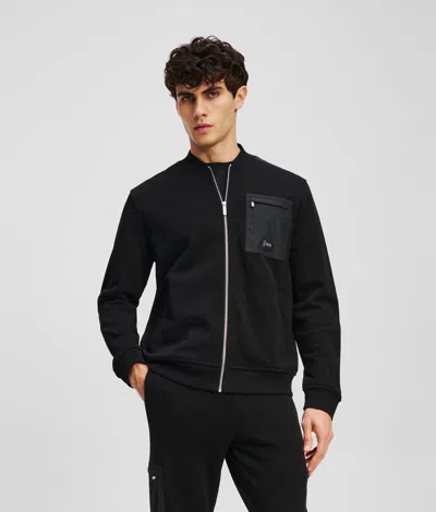 Karl Lagerfeld Sweatshirt Jacket In Black