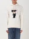 Karl Lagerfeld Patch Hoodie In Beige