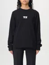 Karl Lagerfeld Sunglasses-embroidered Sweatshirt In Schwarz