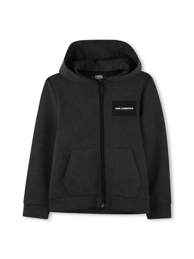 Karl Lagerfeld Logo Sweatshirt For Boys In Charcoal