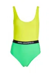 Karl Lagerfeld Swimsuit Color Block Swimsuit In Giallo