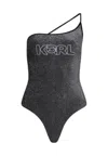 Karl Lagerfeld Swimsuit Ik0nik 2.0 Lurex Swimsuit In Nero