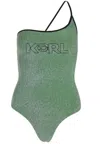 Karl Lagerfeld Swimsuit Ikonik 2.0 Lurex Swimsuit In Verde