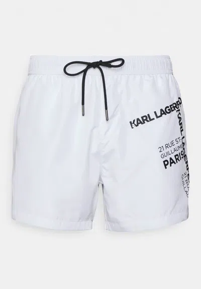Karl Lagerfeld Swimwear Boxer In Bianco