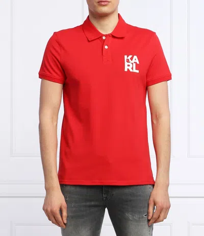Karl Lagerfeld T-shirt And Polo Polo In Rosso