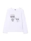 Karl Lagerfeld T-shirt Karl & Choupette Con Strass In White