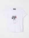 Karl Lagerfeld Choupette-print Crew-neck T-shirt In White