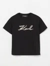 Karl Lagerfeld Signature Short-sleeve T-shirt In Black