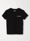 Karl Lagerfeld Kids Boys Black Cotton Karl Ikonik T-shirt