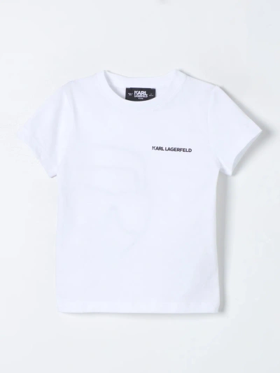 Karl Lagerfeld Kids Boys White Cotton Karl Ikonik T-shirt
