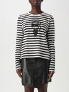 Karl Lagerfeld Ikon Striped Cotton T-shirt In Black