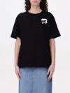 Karl Lagerfeld Ikon Peak-a-boo Rhinestone T-shirt In Black